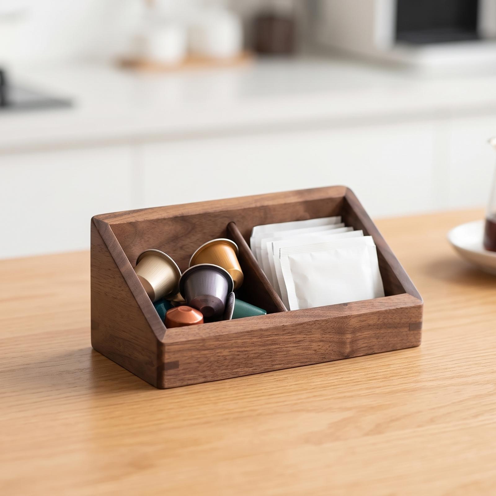 Coffee Tea Station - Organizador de Escritorio de Dos Compartimentos