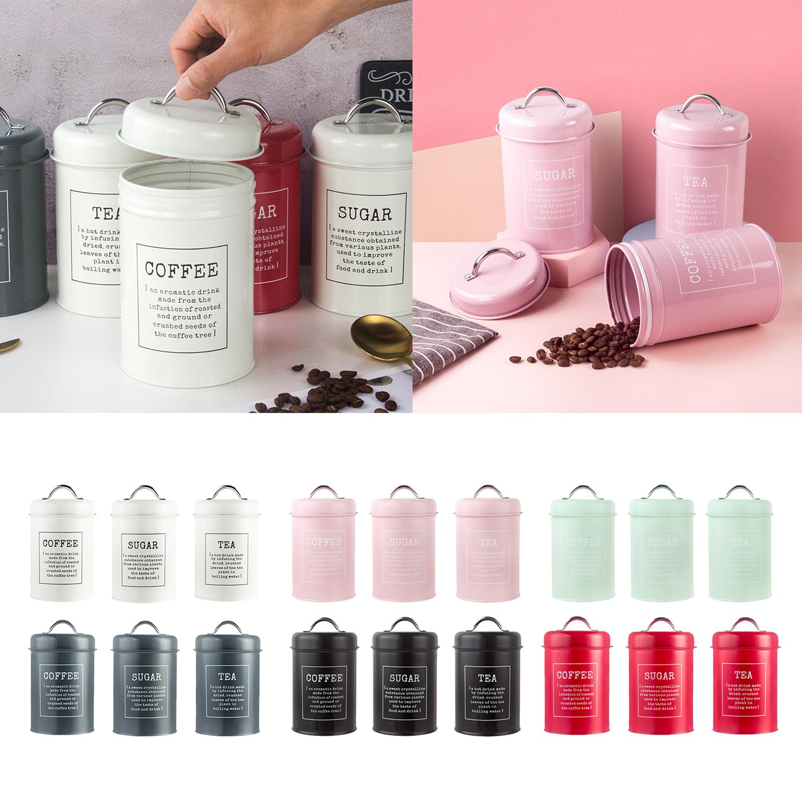 Coffee Tea Sugar Canisters - Juego de 3 Recipientes Herméticos de