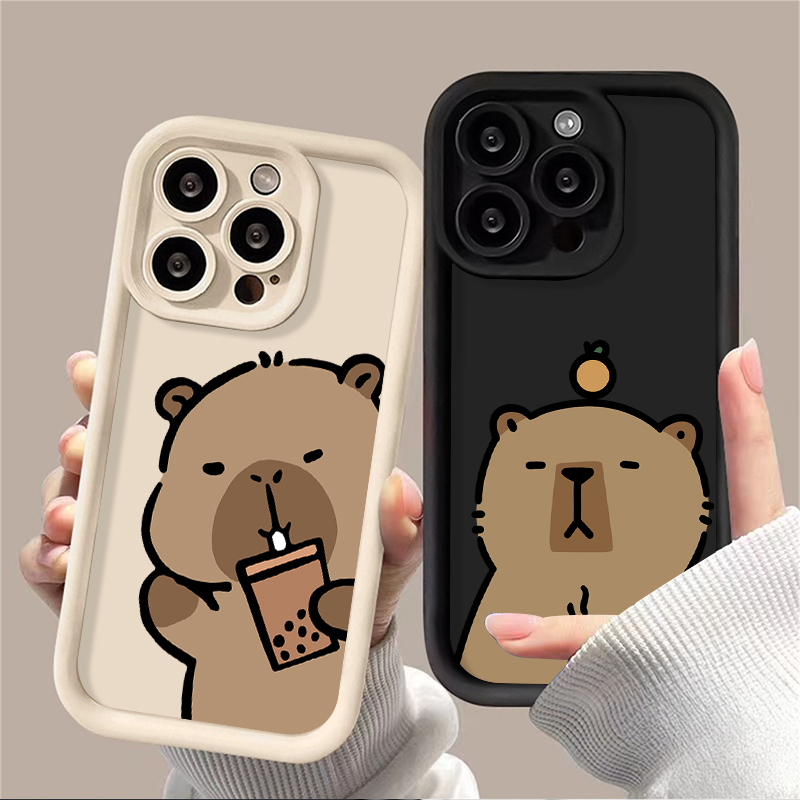 Coffee Plus Tea - Funda de capibara bonita de dibujos