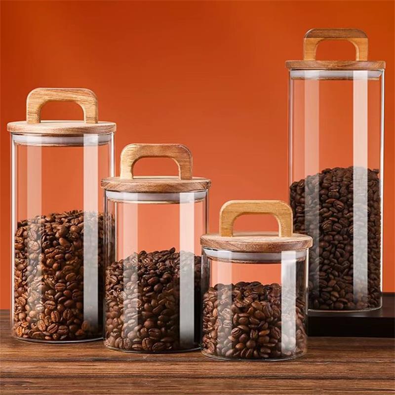 Coffee Tea Sugar Canisters - Tarro de vidrio transparente con tapa
