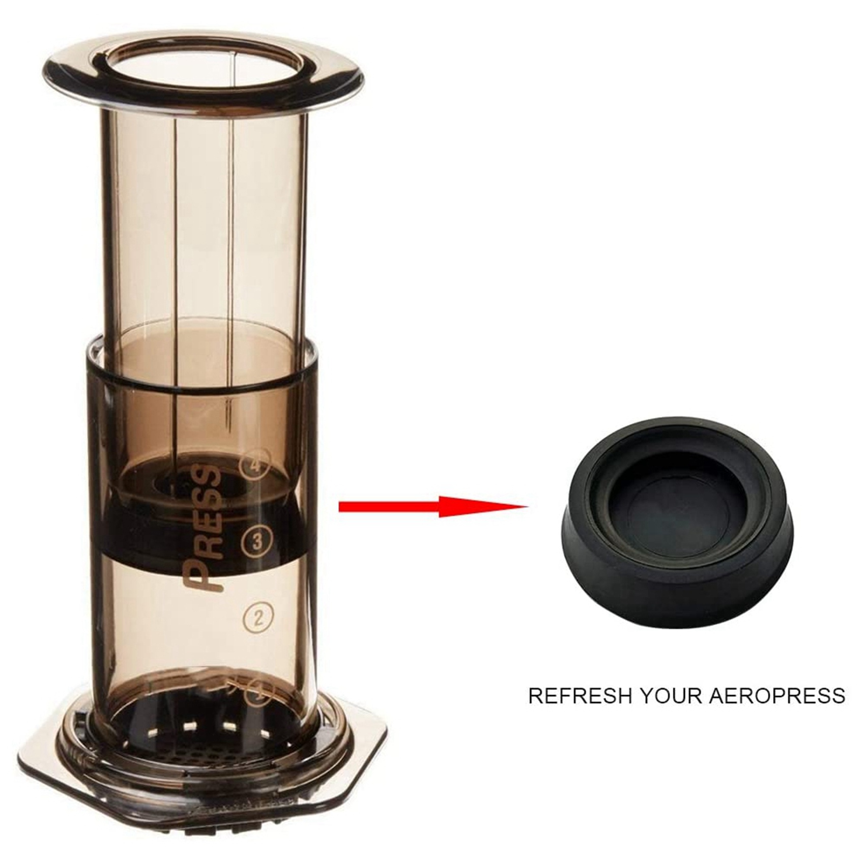 Aeropress Coffee Maker - Sello de goma para émbolo A84G-4X