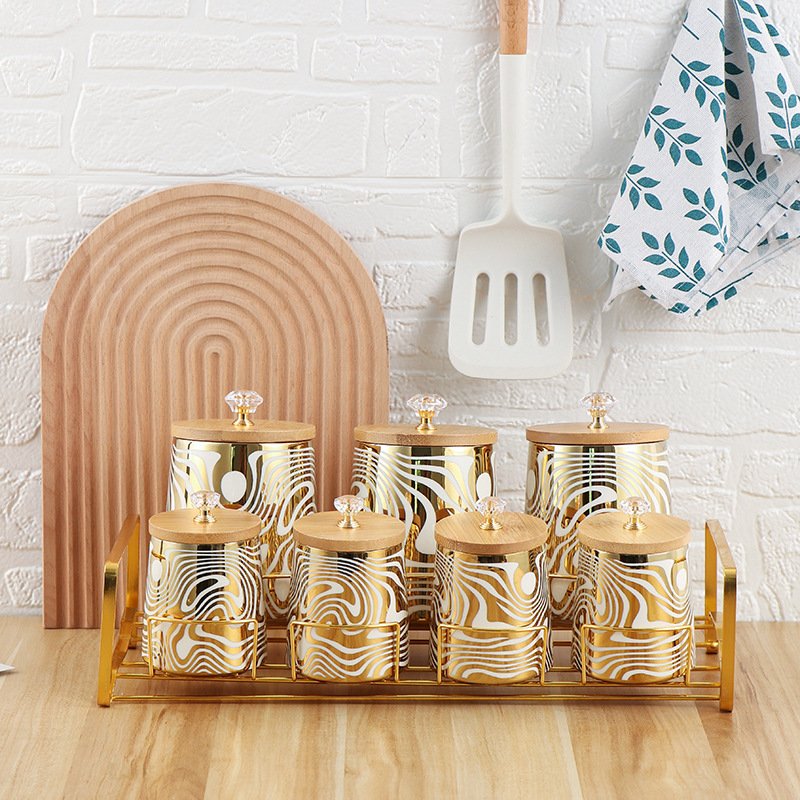 Coffee Tea Sugar Canisters - Juego de 7 botes de cocina