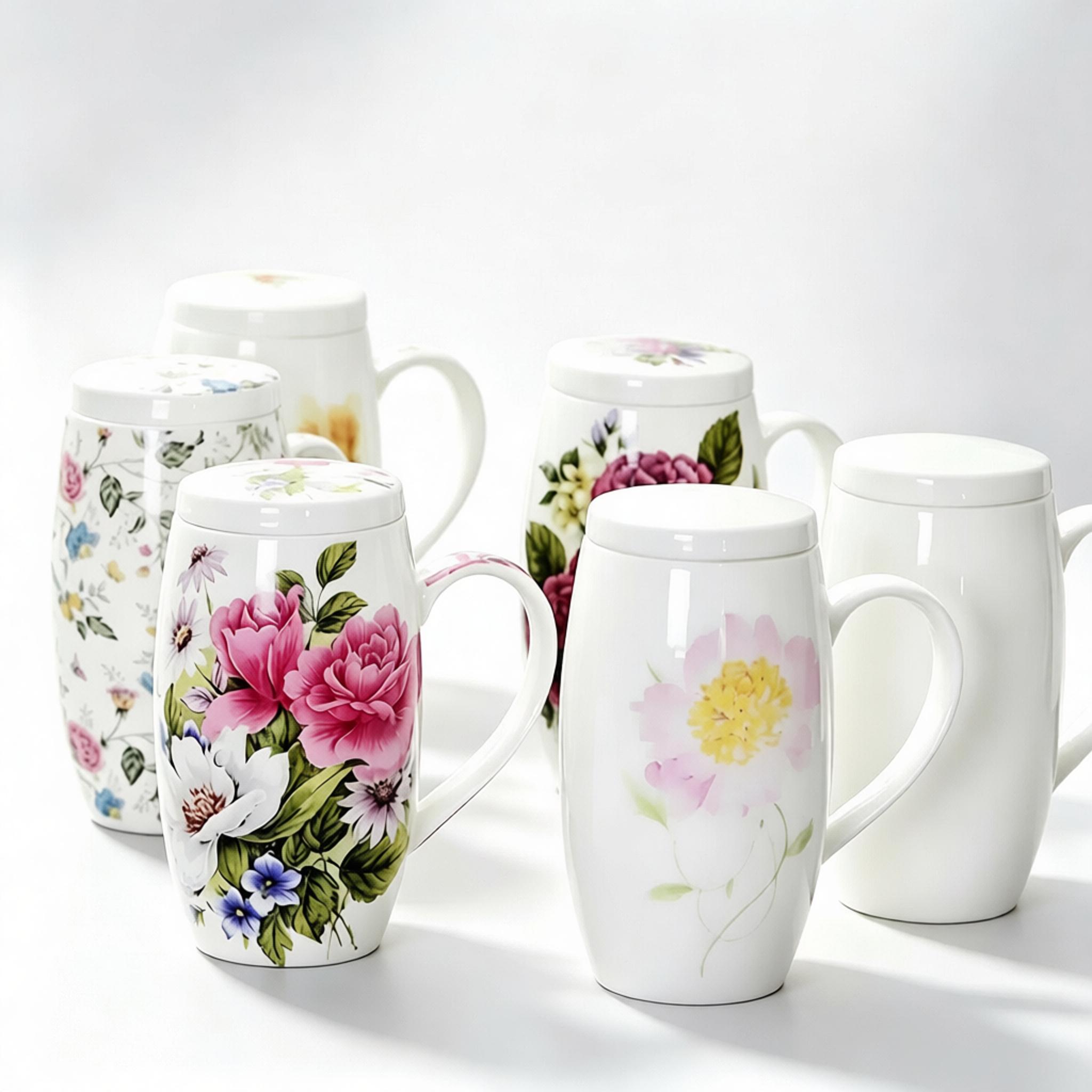 Coffee Plus Tea - Taza grande de porcelana china para