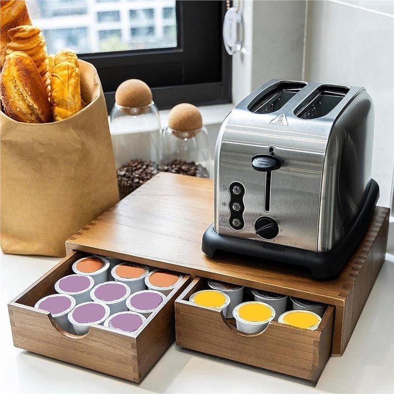TFTP-Organizador de madera par - Coffee Tea Station reseña y precio
