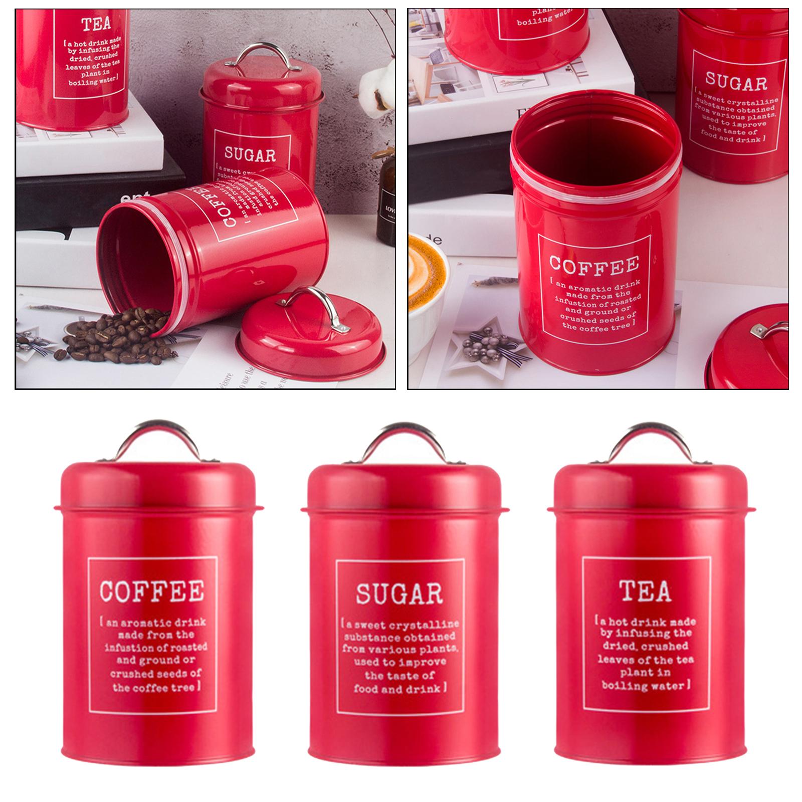 Juego de 3 Recipientes Herméti - Coffee Tea Sugar Canisters reseña y precio