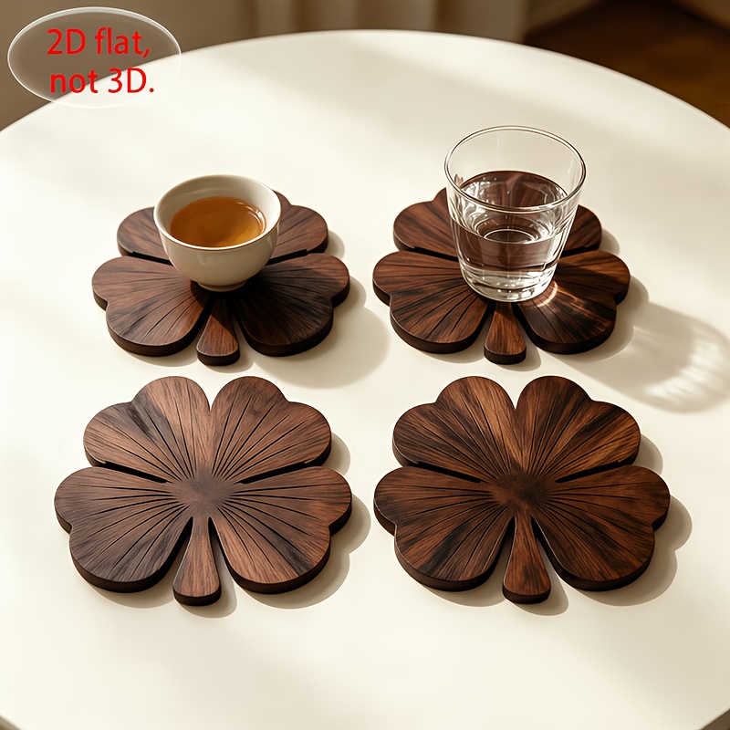 4 posavasos de madera planos 2 - Coffee Tea Game reseña y precio