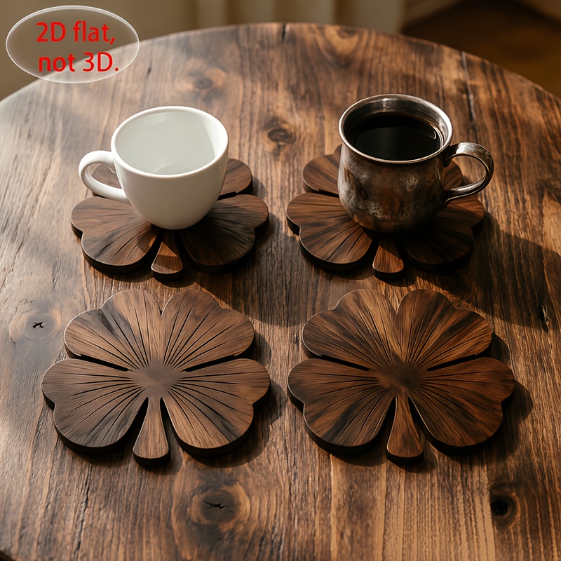4 posavasos de madera planos 2 - Coffee Tea Game reseña y precio