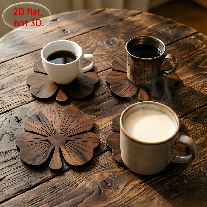 4 posavasos de madera planos 2 - Coffee Tea Game reseña y precio