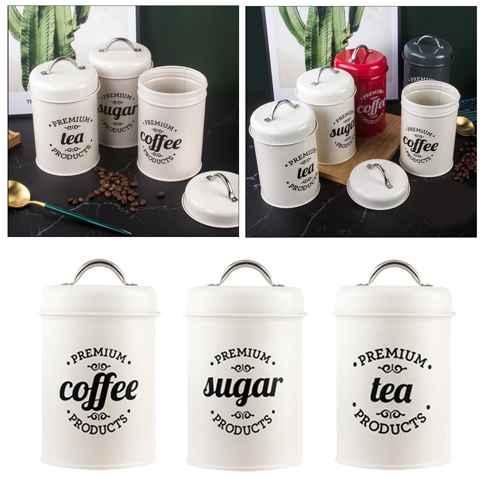 Juego de Recipientes Metálicos - Coffee Tea Sugar Canisters reseña y precio