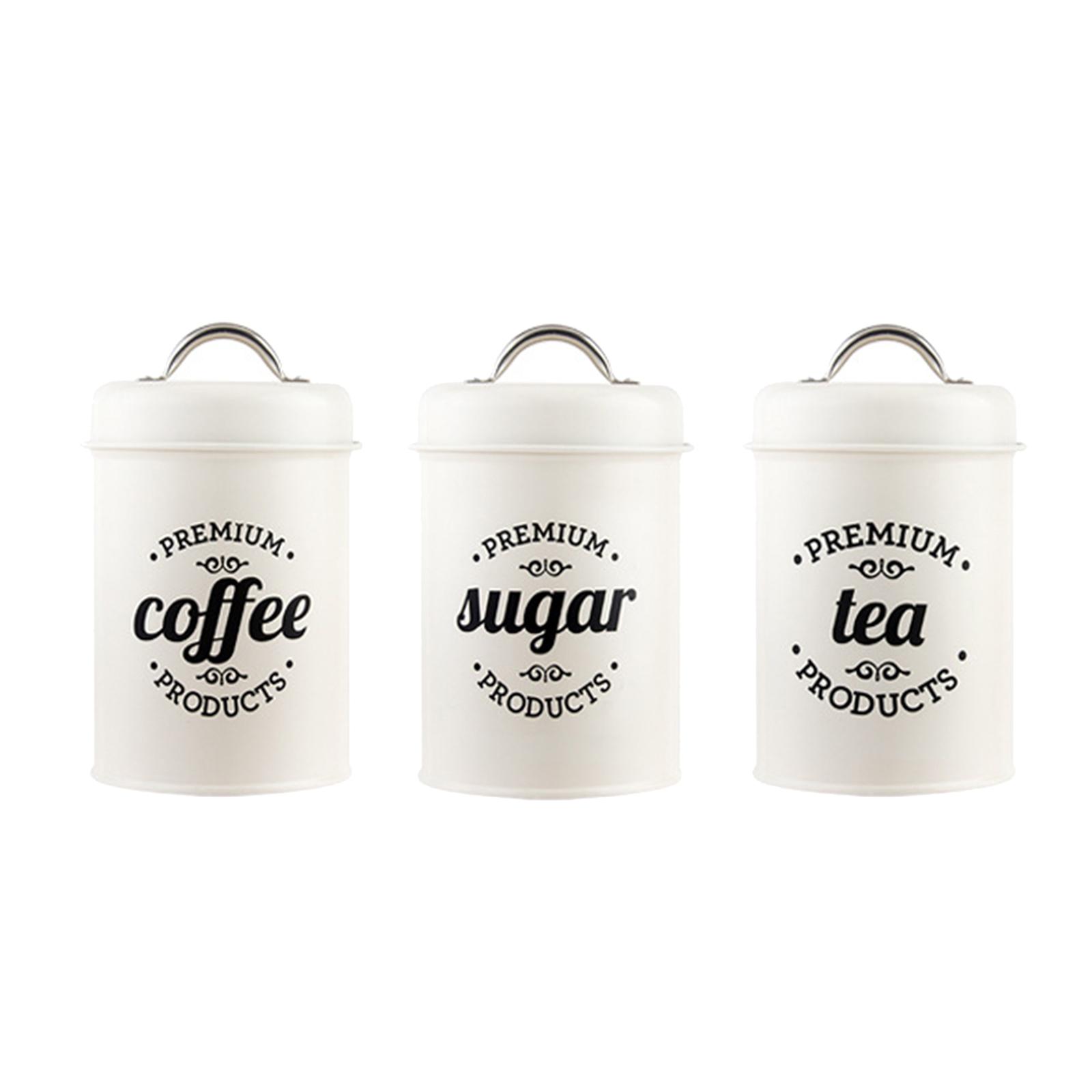 Juego de Recipientes Metálicos - Coffee Tea Sugar Canisters reseña y precio