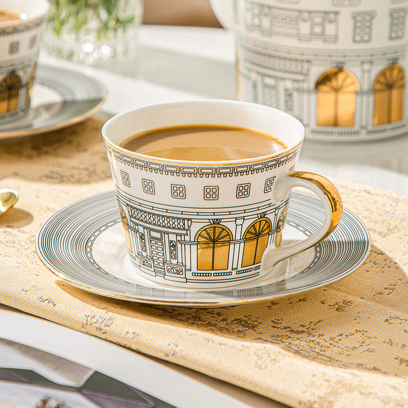 Taza arquitectónica y platillo - Coffee Tea Game reseña y precio