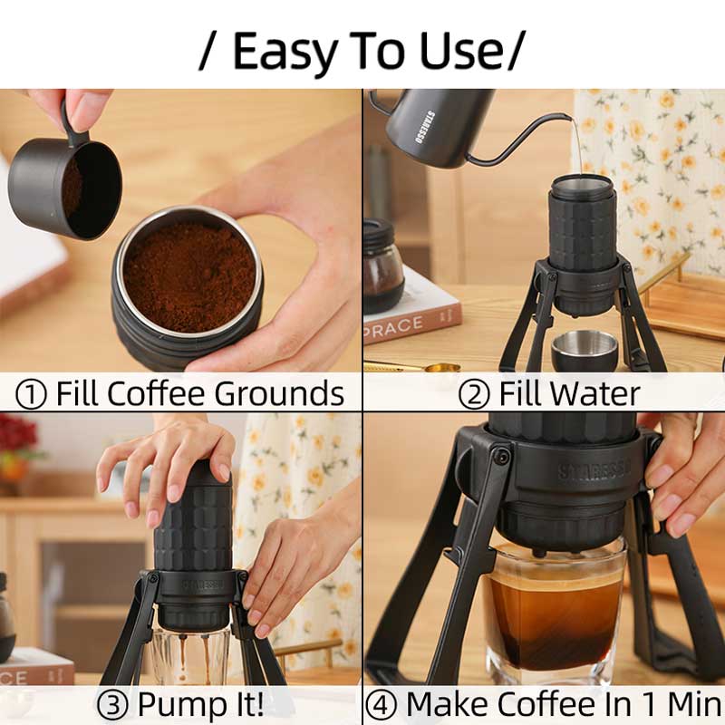 STARESSO -cafetera Manual port - Coffee Plus Tea reseña y precio